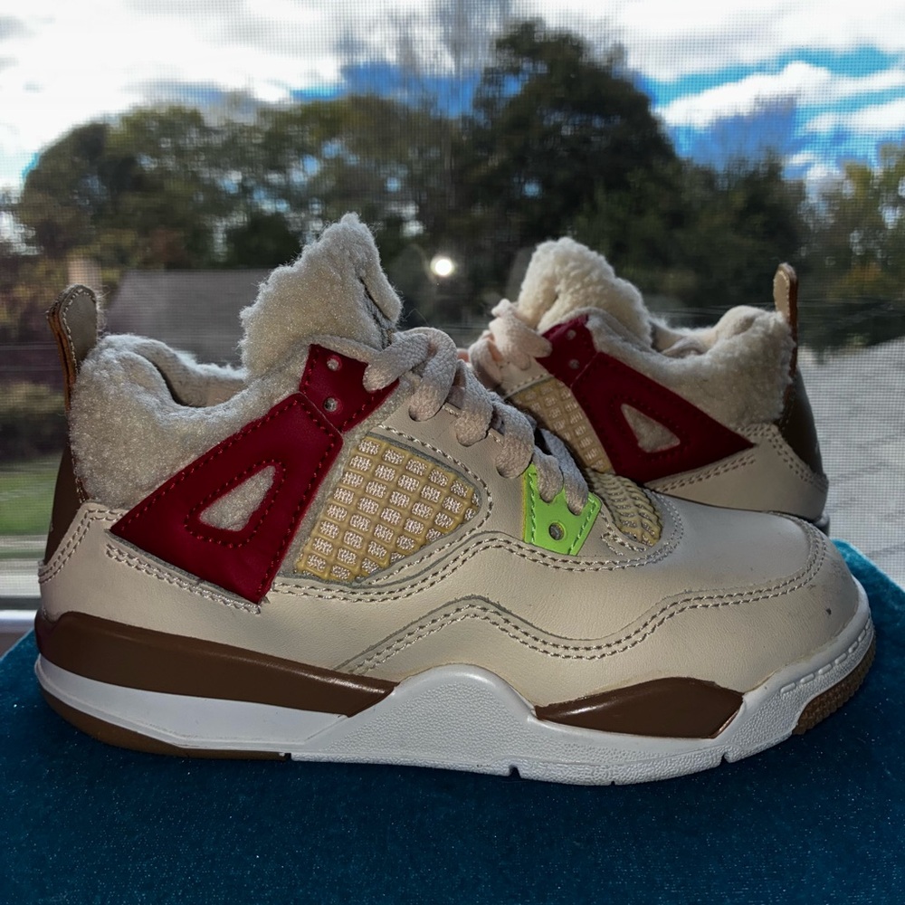 Jordan Kids Cream and Red Sneakers